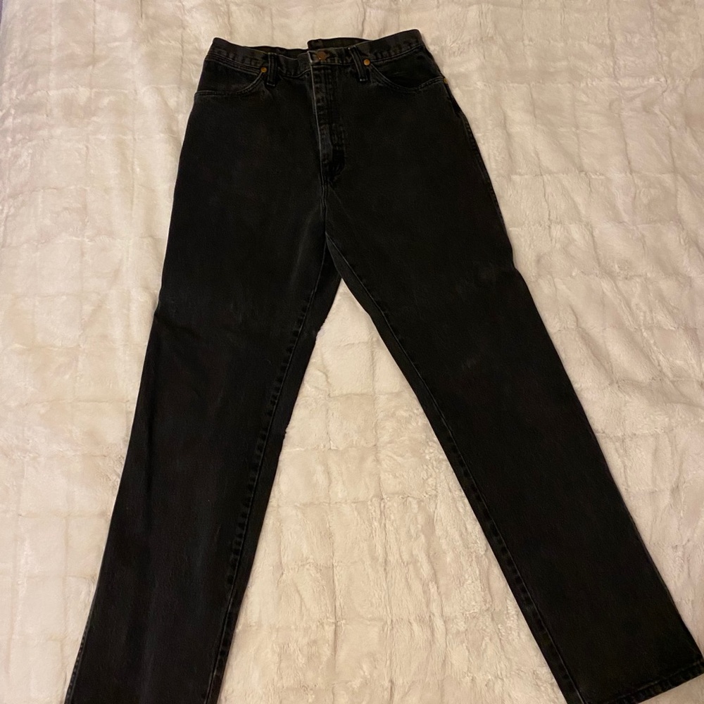 Black Wrangler Straight Jeans